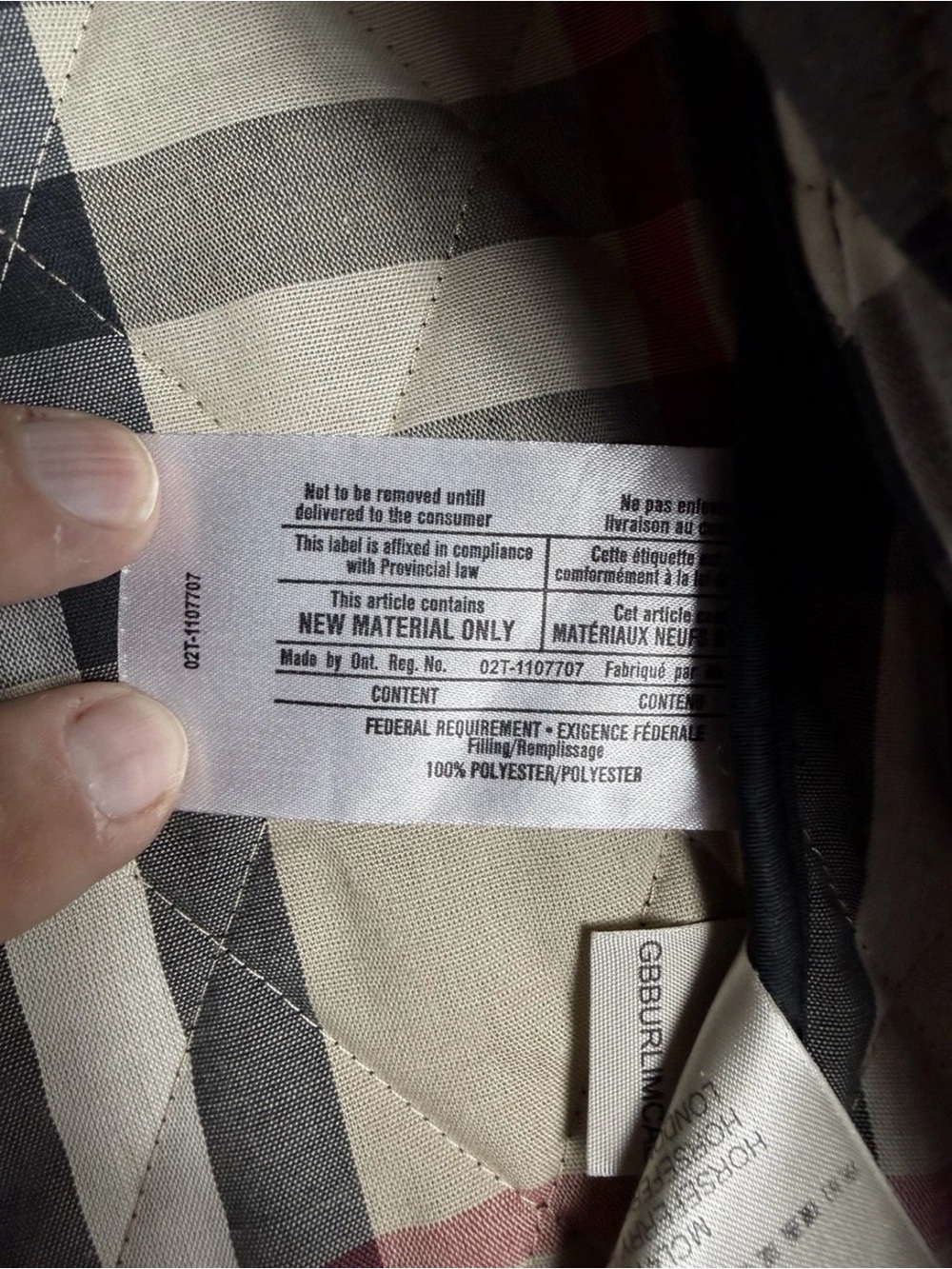 Burberry Black Quilted Jacket - Zip Front - Picture 7 of 14
